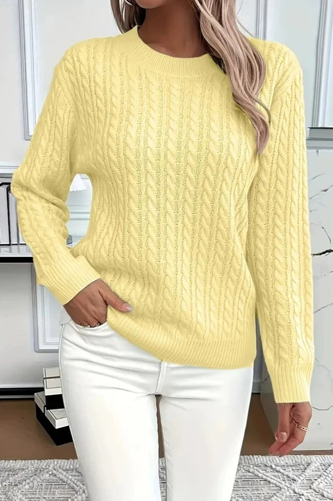 Casual Round Neck Knit Sweater
