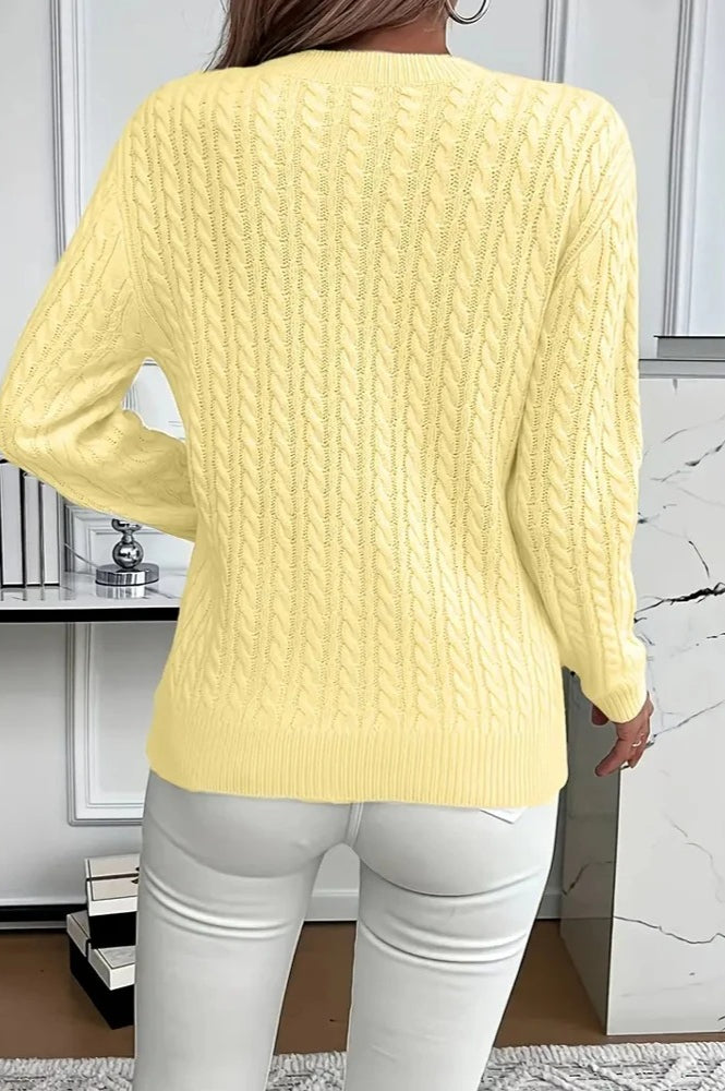Casual Round Neck Knit Sweater