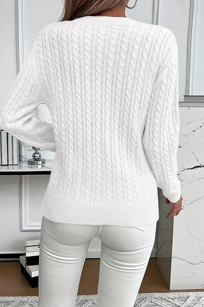 Casual Round Neck Knit Sweater